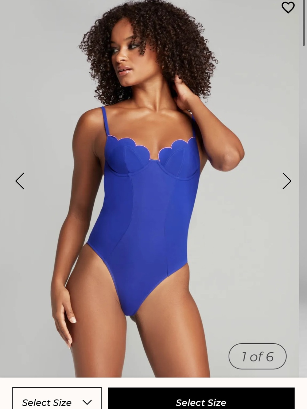 Agent Provocateur Royal Blue Scalloped One-Piece Swimsuit